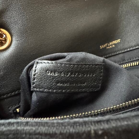 Saint Laurent Rive Gauche Black Beige Logo Shoulder Bag NEW YSL Woven Crossbody - Picture 8 of 9